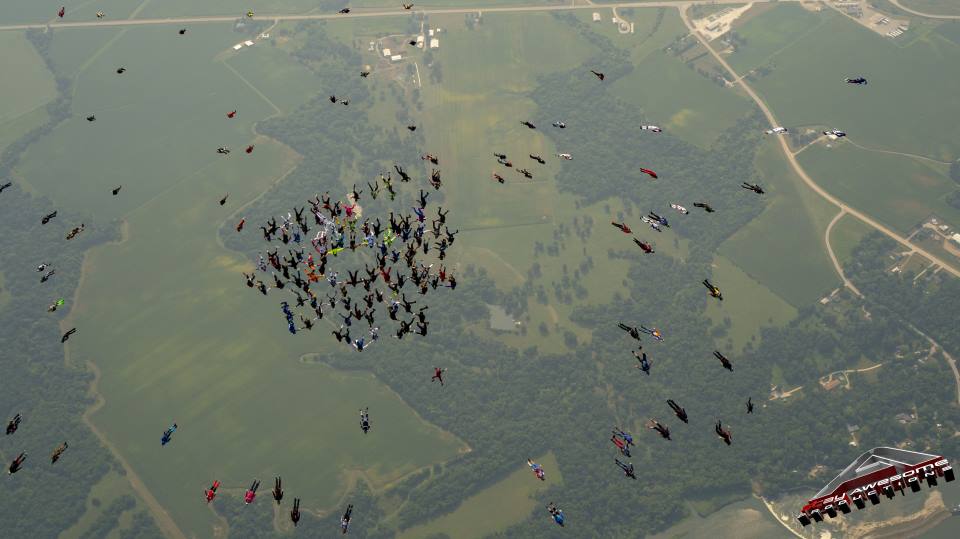 2018 Skydiving Vertical World Record Attempt 200 Way Break off Tracking